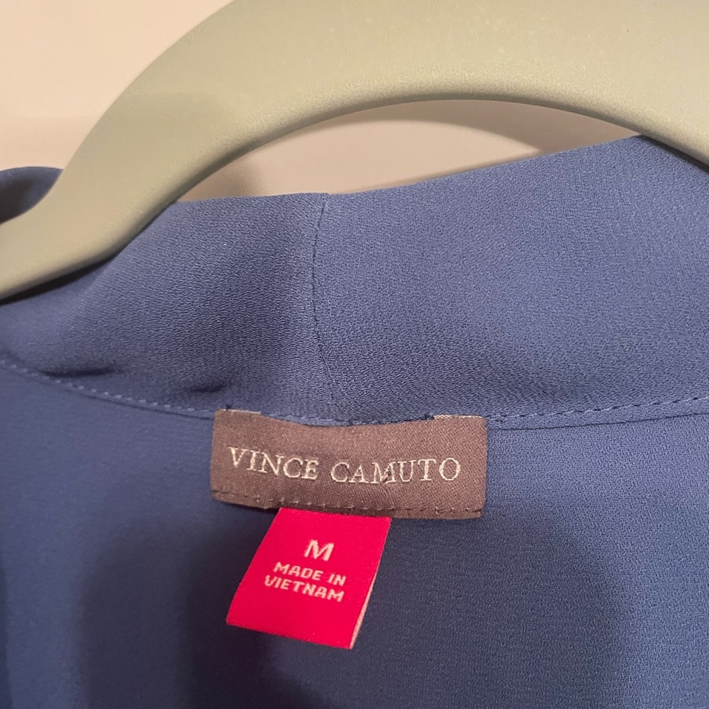Bundle  of 3 Vince Camuto Blue, Red, and White V-Neck Blouses - Picture 2 of 15